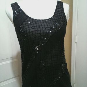 🌺 NWT Black Matty M Sequined Blouse